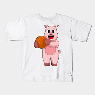 Pig Basketball player Basketball Kids T-Shirt